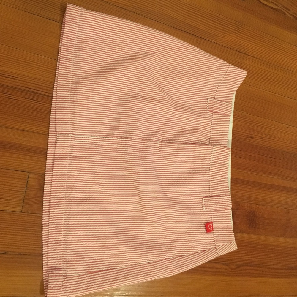 Seersucker mini skirt